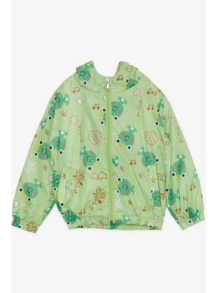 BREEZE GİRLS & BOYS Erkek Çocuk Yağmurluk Prens Kurbağacık Desenli 1-5 Yaş, Fıstık Yeşili