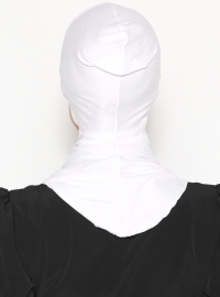 Boyunluklu Hijab Bone Beyaz Ecardin