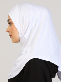 Düz Anında Hazır Türban Beyaz