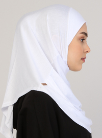 Düz Anında Hazır Türban Beyaz