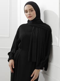 Likralı Penye Şal Siyah