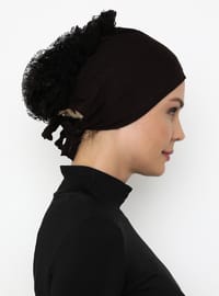 Fırfırlı Bağlı Bone Kahverengi