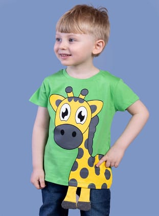 Toontoy Erkek Çocuk Zürafa Baskılı Tişört-Yeşil - Yeşil - Toontoy