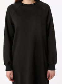 Basic Bisiklet Yaka Reglan Kollu Uzun İkili Eşofman Takımı- Siyah - Benin