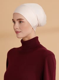 Düz Geçme Bone - Açık Bej