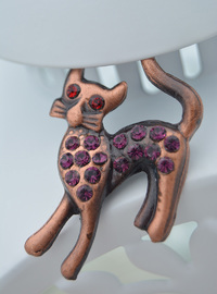 Kedi Figürlü Broş - Bronz