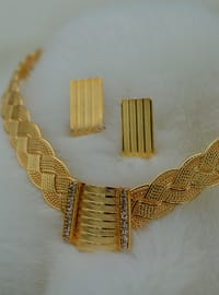 Altın Rengi Hasır Set