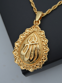 Allah Lafzı Kolye Altın Rengi
