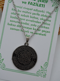 Mührü Şerife Duası Gümüş Kolye Gümüş Rengi