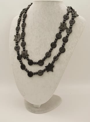 Ahşap Kolye - Siyah - Artbutika
