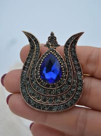 Mavi Taşlı Broş