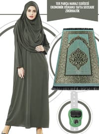 Tek Parça Namaz Elbisesi Set Haki