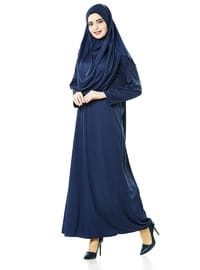 Lacivert Tek Parça Namaz Elbisesi Seti