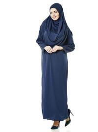 Lacivert Tek Parça Namaz Elbisesi Seti