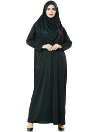 Tek Parça Namaz Elbisesi Seti Siyah