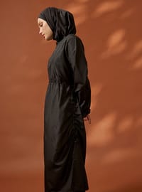 Ayarlanabilir Stoperli Tam Kapalı Mayo - Siyah