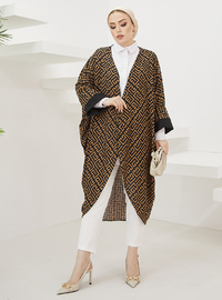 Desenli Kimono Kahverengi