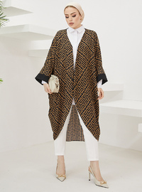 Desenli Kimono Kahverengi