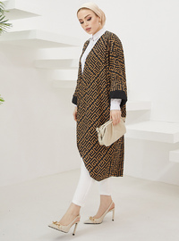 Desenli Kimono Kahverengi