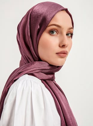 Janjanlı Krinkıl Şal - Gül Kurusu - Schaless