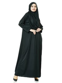 Pratik Namaz Elbisesi Çantalı - Siyah