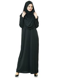 Pratik Namaz Elbisesi Çantalı - Siyah