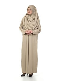 Tek Parça Namaz Elbisesi Vizon