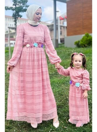 Dantelli Anne Elbise-Pembe