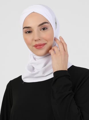 Hijab Spor Bone - Beyaz - Ecardin