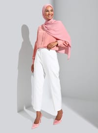 Dikiş Detaylı Klasik Pantolon Off White