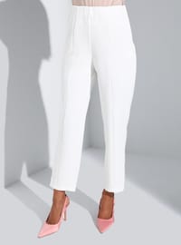 Dikiş Detaylı Klasik Pantolon Off White