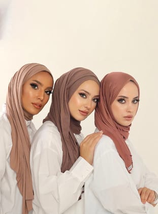 3`lü Avantaj Seti Luxury Penye Şal - Leylak Gül Kurusu İncir - Beyzak Store