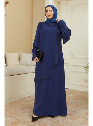 Hürrem Büyük Beden Abiye - İndigo