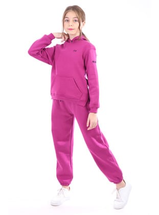 Toontoy Kız Çocuk Nakışlı Sweatshirt-Mürdüm