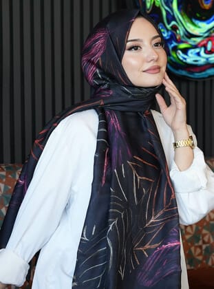 Çizgili Desen Pembe Soft Pamuk Şal