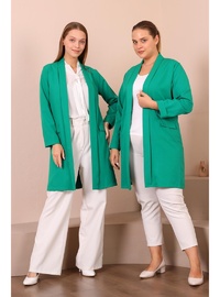 Blazer Ceket Büyük Beden Kadın Tesettür Giyim Blazer Ceket Yeşil