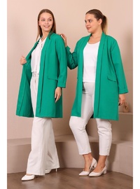 Blazer Ceket Büyük Beden Kadın Tesettür Giyim Blazer Ceket Yeşil