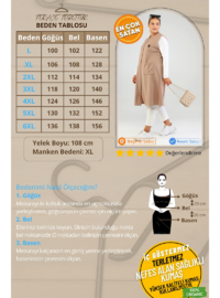 Kadın Büyük Beden Uzun Yelek Ottoman Çelik Örme Vizon