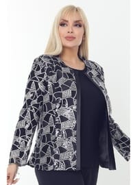 Büyük Beden 3784 Lacivert Ceket Bluz Takım Lacivert