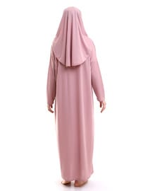 Tek Parça Namaz Elbisesi Gül Kurusu 5015