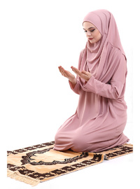 Tek Parça Namaz Elbisesi Gül Kurusu 5015