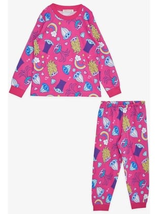 BREEZE Kız Çocuk Pijama Takımı Şirinler Desenli 1-4 Yaş, Fuşya