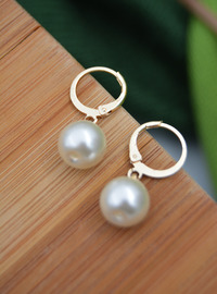 12 mm İncili Küpe Beyaz