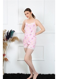 İp Askılı Şortlu Pijama Takımı Pembe