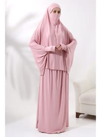 İki Parça Pratik Namaz Elbisesi 8016 Pembe