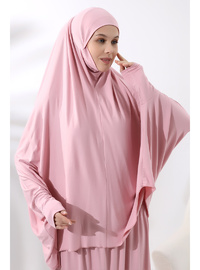 İki Parça Pratik Namaz Elbisesi 8016 Pembe