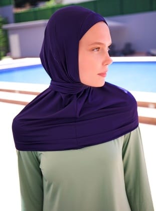 Lacivert Bağlamalı Eşarp Bone B2397