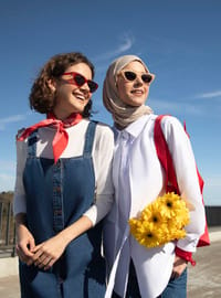 Pamuklu Denim Jile Elbise Mavi