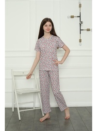 Kız Çocuk Pamuklu Pijama Takımı Beyaz