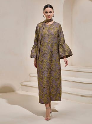 BROCADE MAXI DRESS - Yeşil - AL SHEIKHA